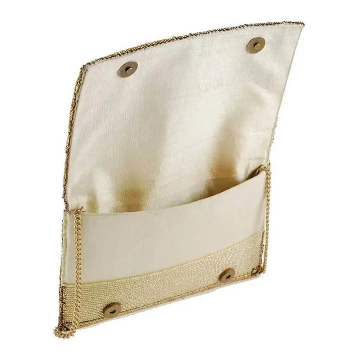 Mary Frances Buzzed beaded bee handbag with gold crown, crossbody clutch purse with intricate detailing

