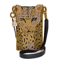 Gone Wild Beaded Leopard Crossbody Phone Bag Mary Frances