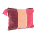 Striped Velvet Pouch with Tassel