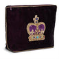 Large Velvet Pouch with 3D Beaded Design