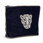Large Velvet Pouch with 3D Beaded Design