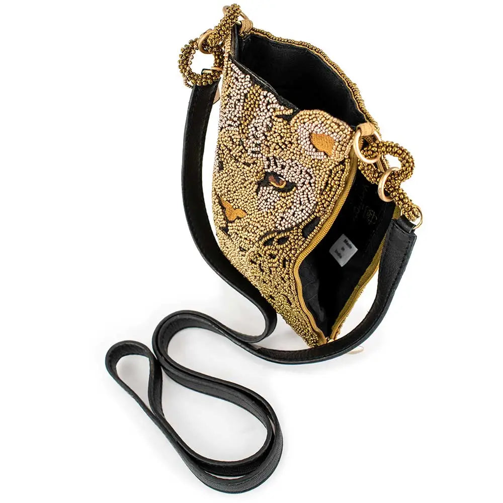 Gone Wild Beaded Leopard Crossbody Phone Bag Mary Frances