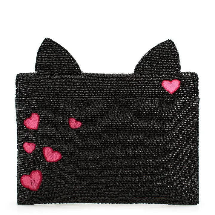 Mary Frances Beaded Black Cat Handbag – Whimsical Feline Crossbody Clutch