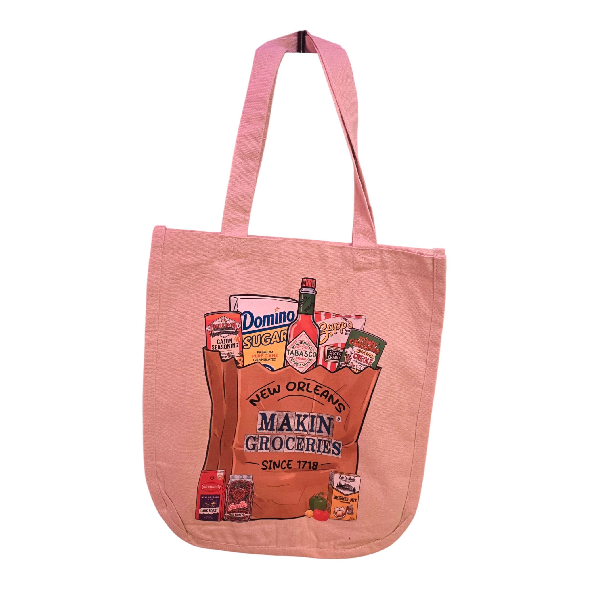 Making Groceries New Orleans Reusable Canvas Tote Bag | Eco-Friendly Shopping Bag