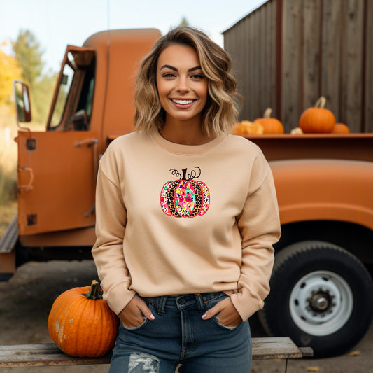 Colorful Pumpkin Thanksgiving Unisex Heavy Blend™ Crewneck Sweatshirt Gilden