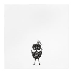 Funky Pumpkin Head Halloween Tea Towel