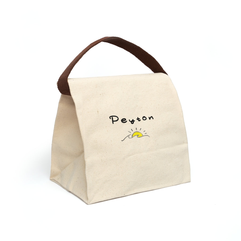 Simple All Natural Wave Personalized Canvas Lunch Bag