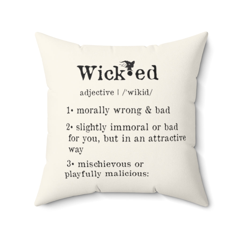 White Wicked Definition Halloween Throw Pillow