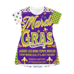 Funky Mardi Gras T-Shirt Dress