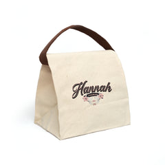 Simple Natural Personalized Canvas Lunch Bag With Strap