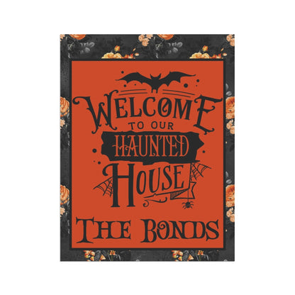 Personalized Welcome to our Haunted House Halloween House Flag