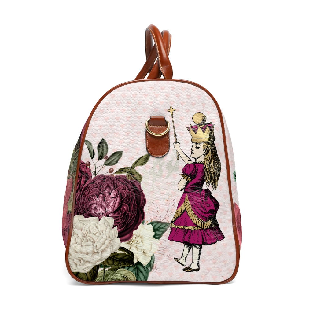Pink/Green Alice In Wonderland Waterproof Travel Bag