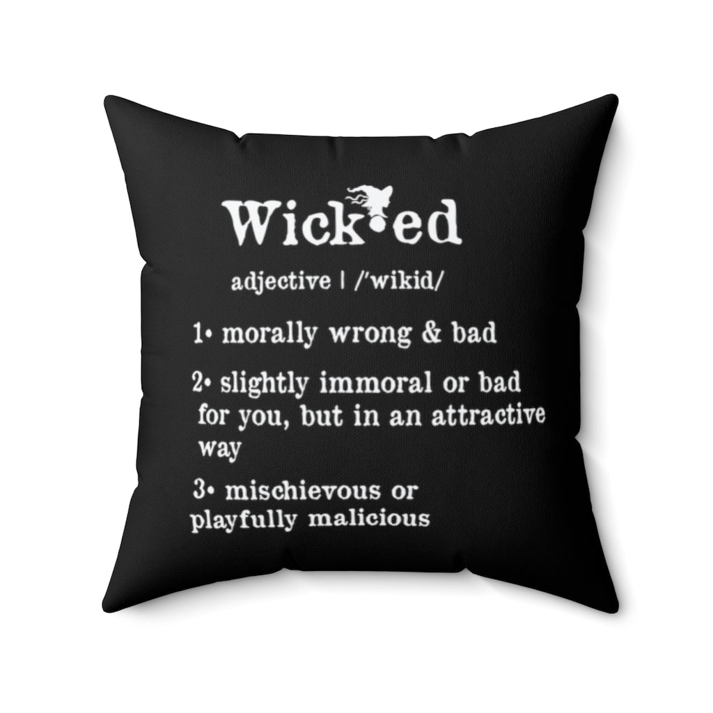 Black Wicked Definition Halloween Throw Pillow, Halloween Decor
