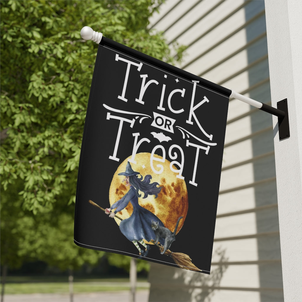 Witch Trick or Treat Halloween Outdoor House Flag