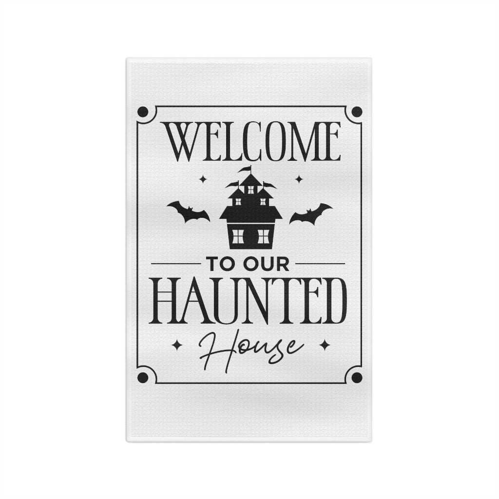 Welcome to our haunted home Halloween Soft Tea Towel