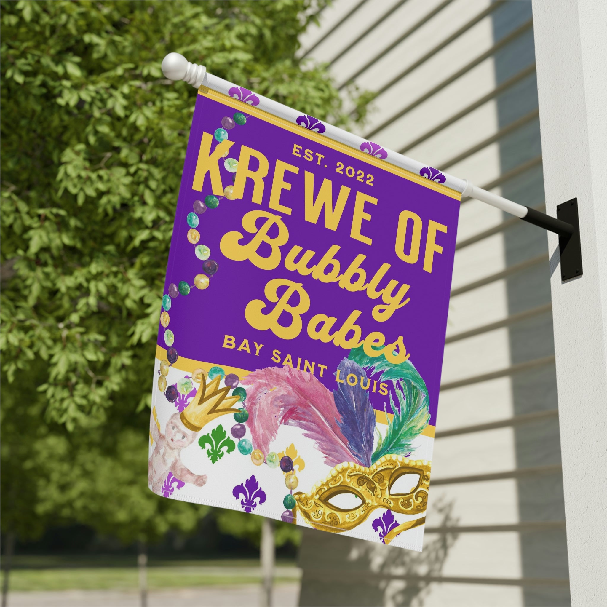 Personalized Mardi Gras House Banner