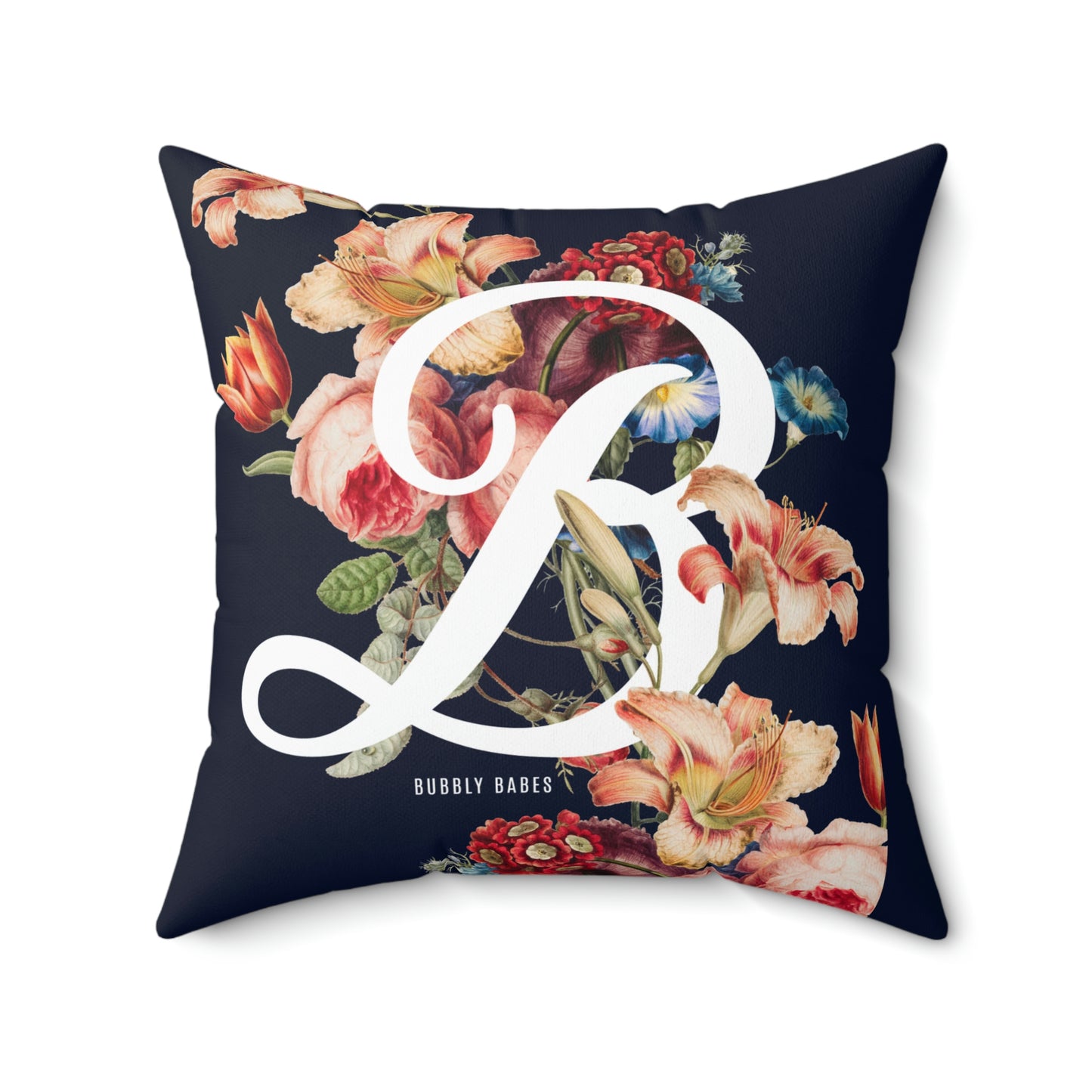 Personalized Polyester Square Floral Pillow 20x20