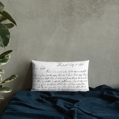 Trio Birds Vintage Handwritten Letter Premium Throw Pillow