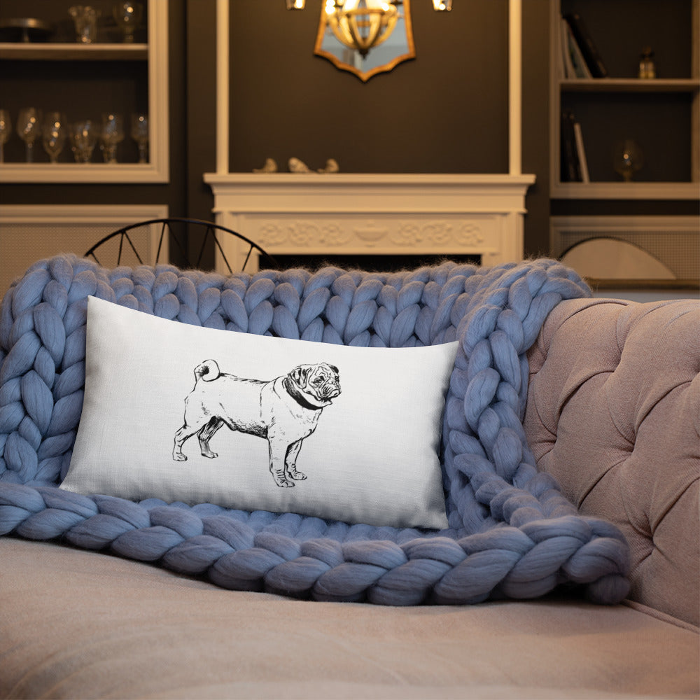 Pug Dog Premium Throw Pillow