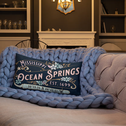 Ocean Springs MS Premium Throw Pillow