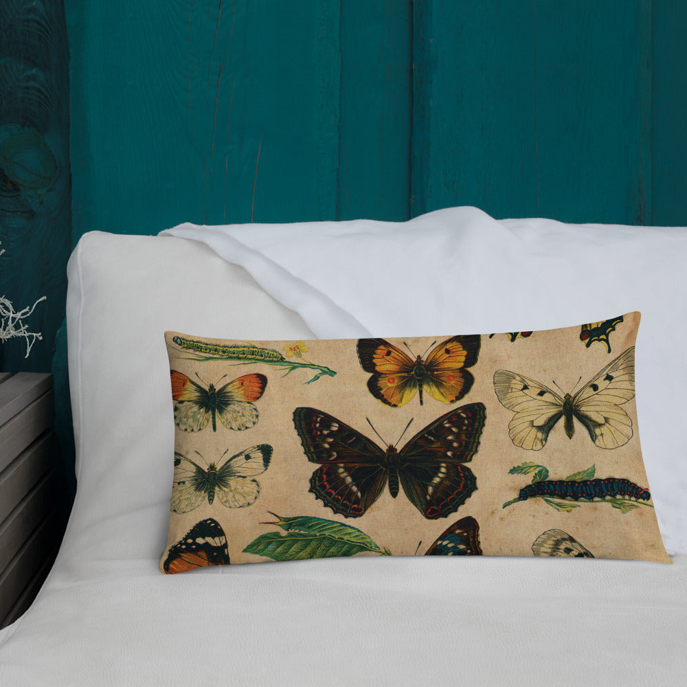 Vintage Butterfly Premium Throw Pillow