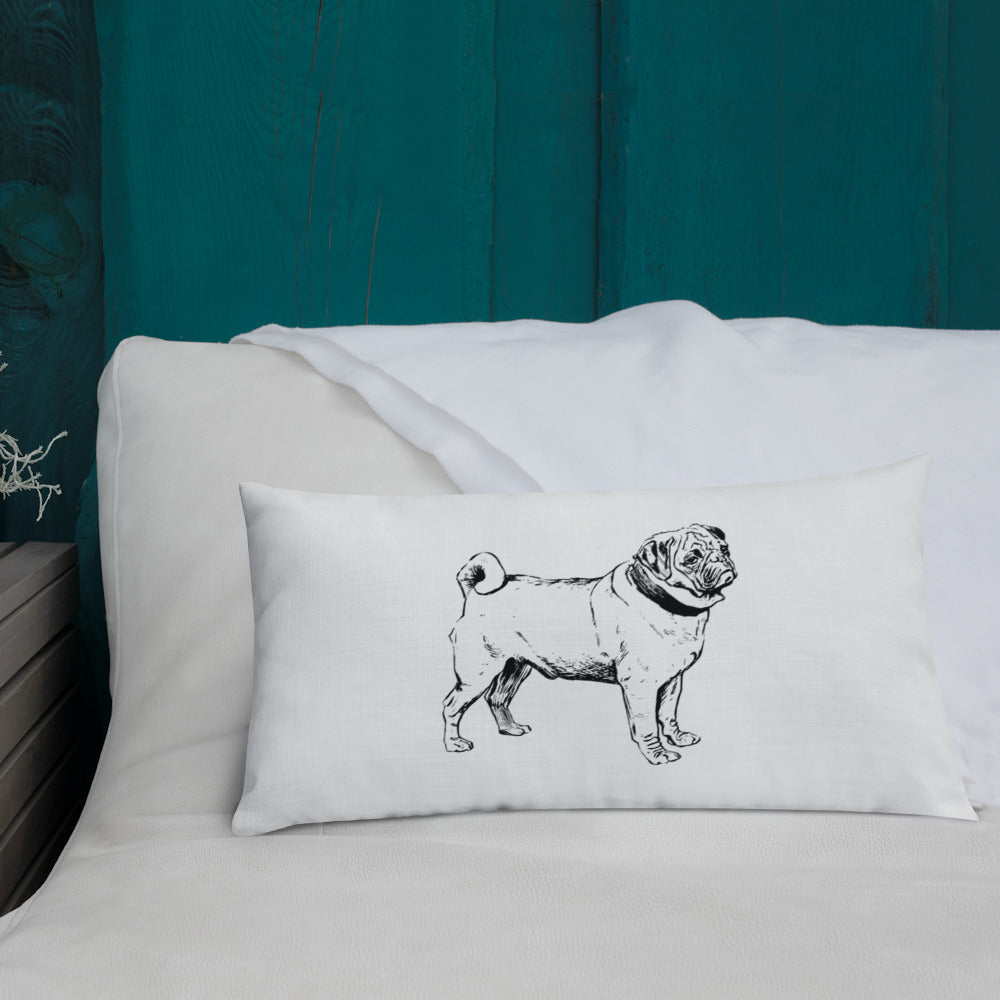 Pug Dog Premium Throw Pillow