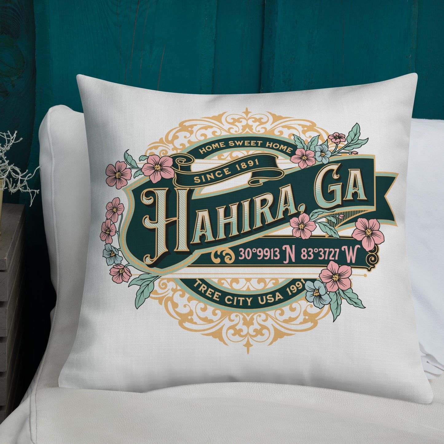 Hahira GA Tree City USA Premium Throw Pillow