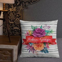 Hahira GA Floral Bouquet Premium Throw Pillow