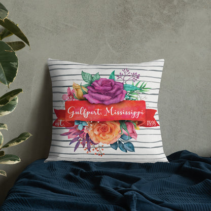 Gulfport, MS Floral Bouquet Premium Pillow