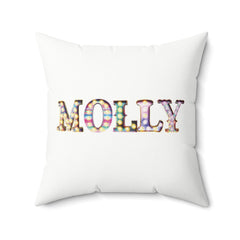 Personalized Name Marquee Square Throw Pillow