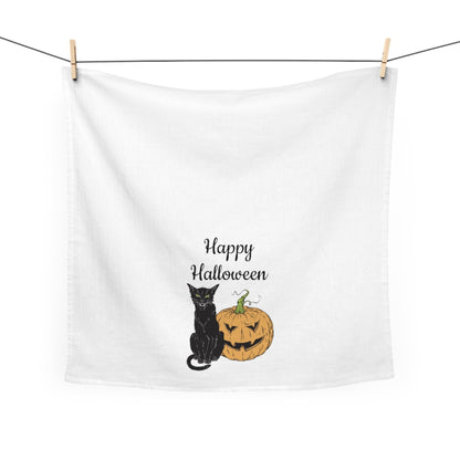 Black Cat Halloween Tea Towel