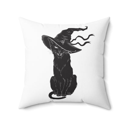 Cat and Witch Halloween Throw Pillows