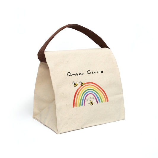 Simple All Natural Rainbow Personalized Canvas Lunch Bag