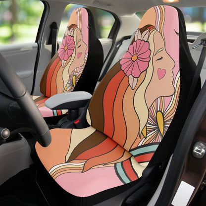 Hippie girl car seat covers