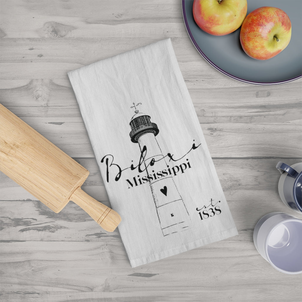 Biloxi Mississippi Lighthouse Tea Towel