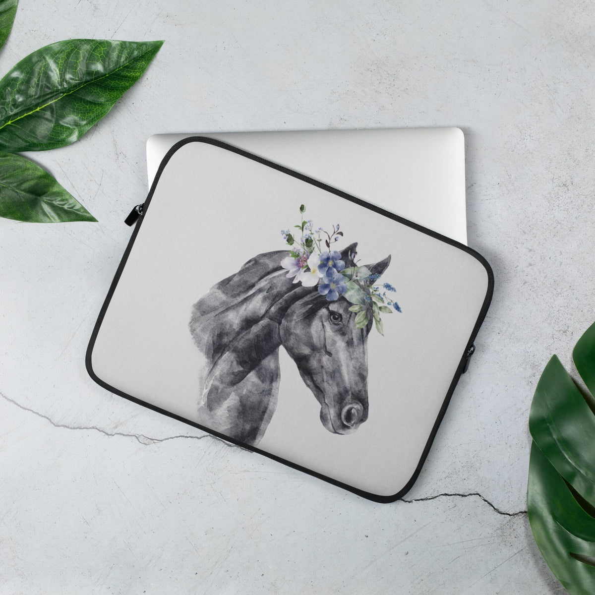 Floral Horse Laptop Sleeve Case