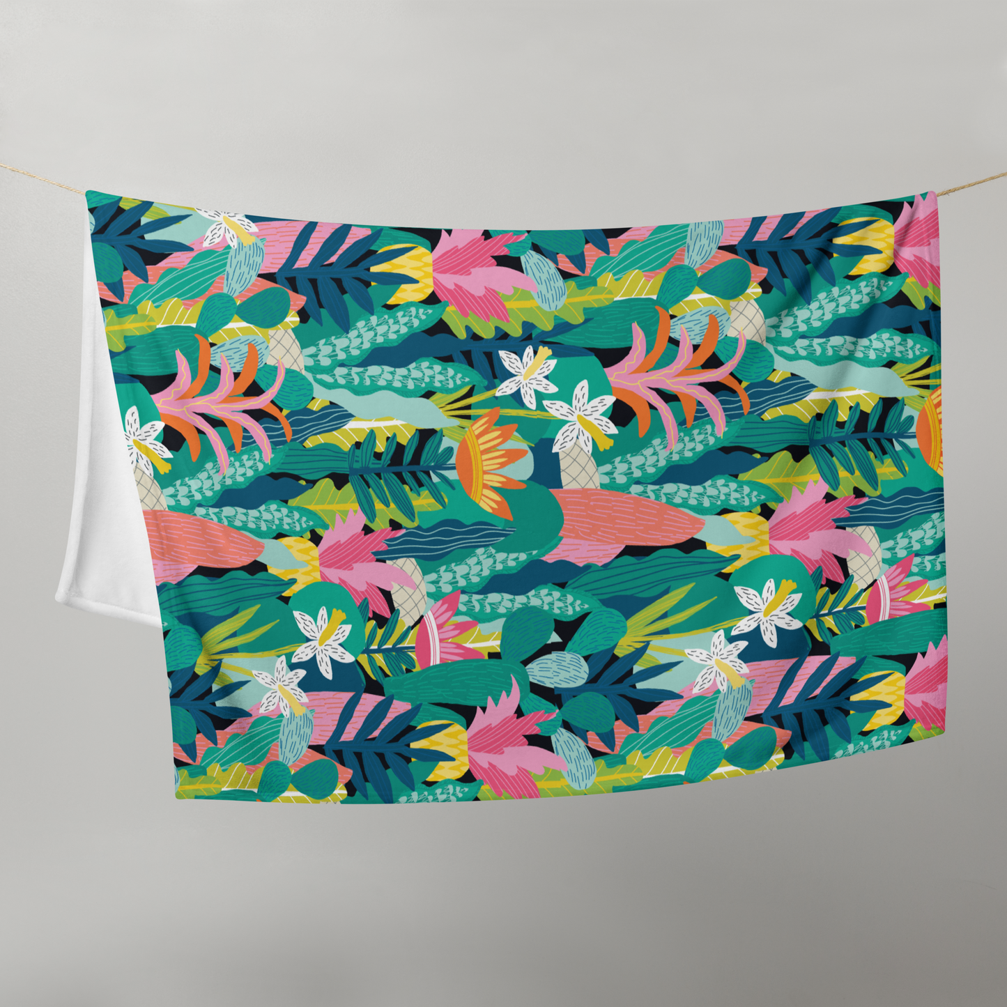 Green Whimsy Jungle Throw Blanket
